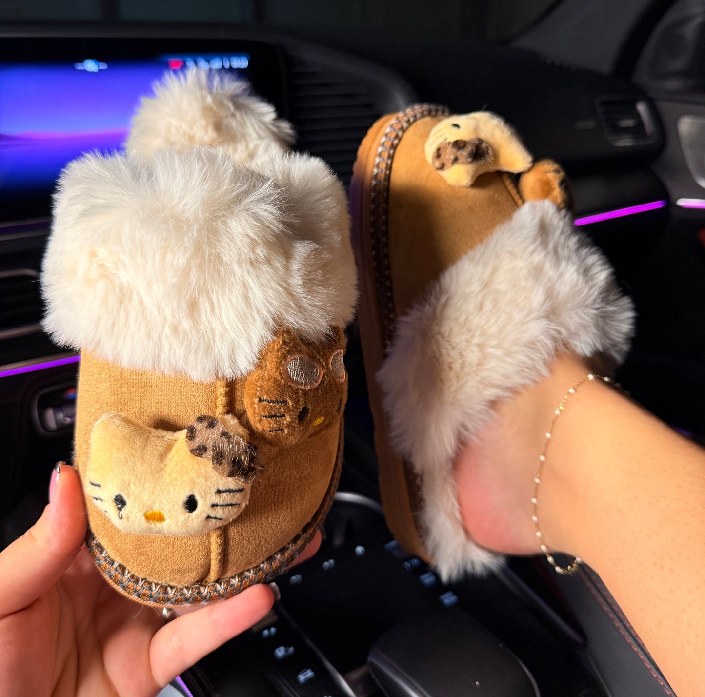 Hello Kitty Fur Slippers